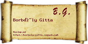 Borbély Gitta névjegykártya