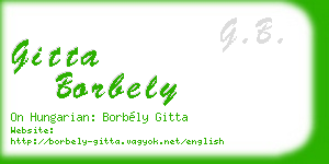 gitta borbely business card